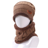 2017 Winter Beanie Unisex (Women/Men) Fashion Solid Fur Wool Lining Thick Warm Knit Winter Hat Cap Scarf Sets Skullies Bonnet Scarf Sets