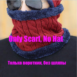 2017 Winter Beanie Unisex (Women/Men) Fashion Solid Fur Wool Lining Thick Warm Knit Winter Scarf